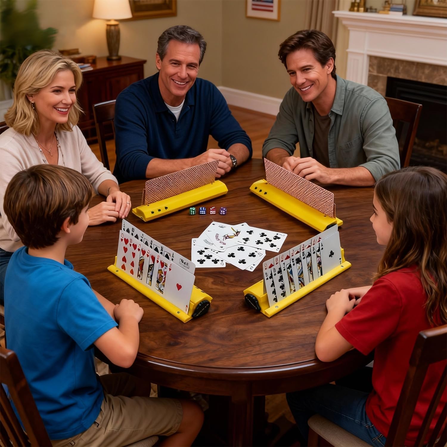 Expandable Playing Card Holder for Family Game Night, Double-Layer Card Stand with Magnetic Storage, Hands-Free for UNO, Poker, Canasta & TCG Games, Kids Adults Seniors (Set of 2) - Image 6