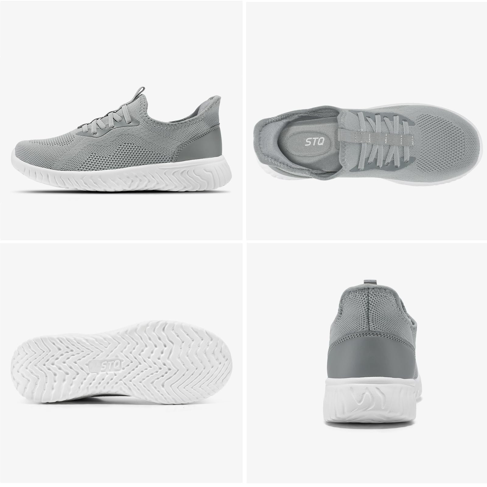 STQ Zapatillas Mujer Deportivas Sin Cordones Malla Transpirable Slip-on Non Slip Ligero Zapatos para Pasear Caminar Correr Andar