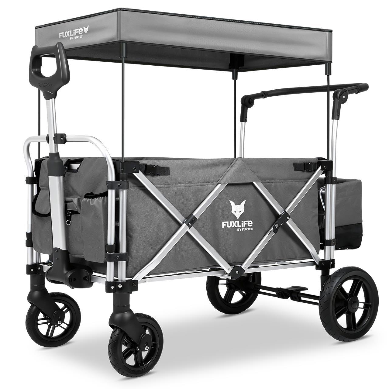 FUXTEC FX-CTL900 Premium Gris, Carrito Plegable Original para niños. Ideal jardín, Playa o Ciudad. Empuja o Tira. Carga hasta 75 kg.