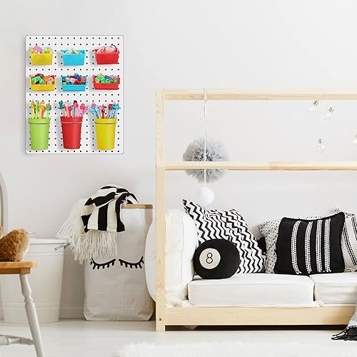 Miniatura 6 de Yookeer 20 cubos y tazas de tablero de clavijas con ganchos y bucles, surtido de accesorios organizadores de clavijas, varios organizadores de