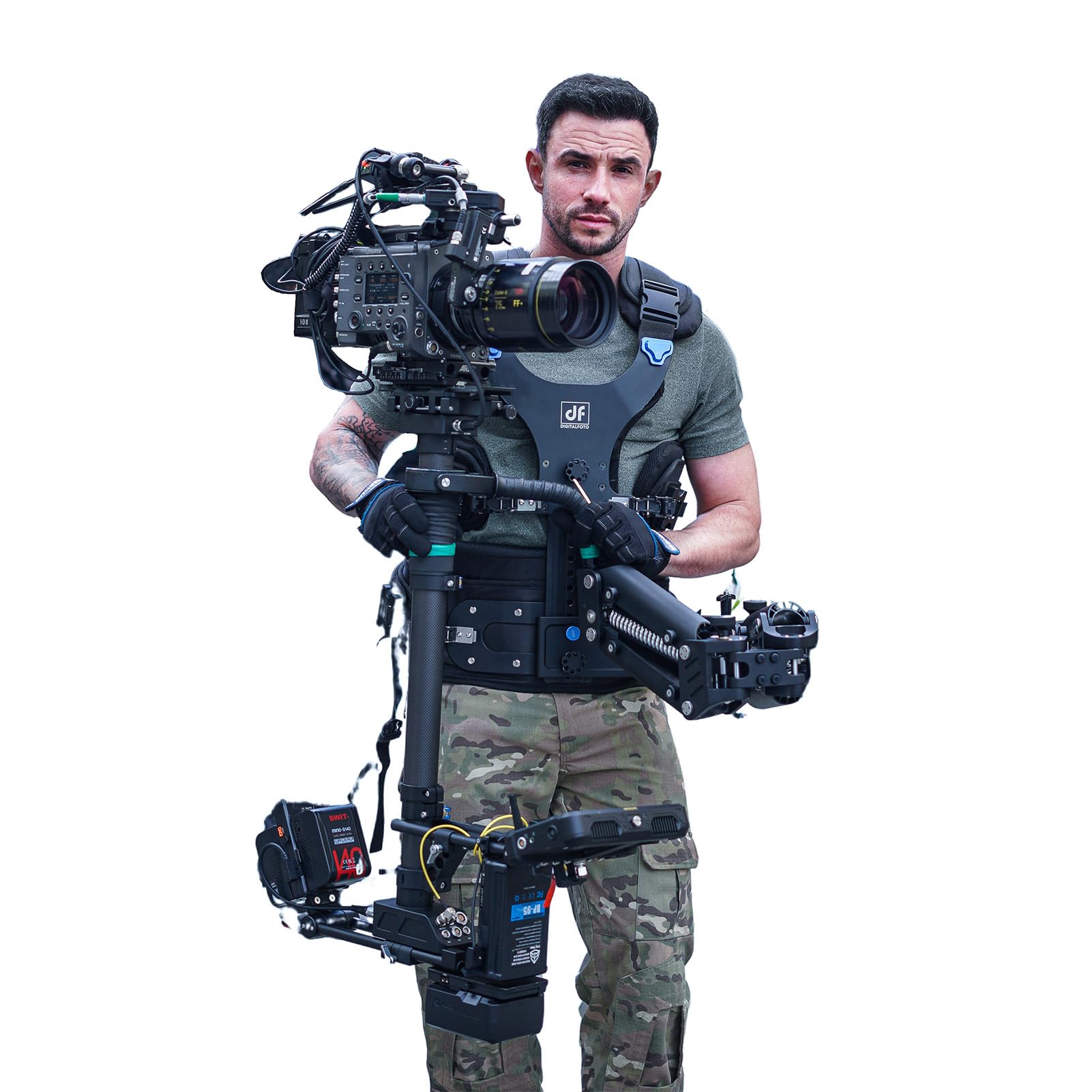 Thanos-PROCINE Sistema de Chaleco Steadicam 35 kg/77 lbs – Chaleco Gimbal Profesional con Doble Brazo & Sled de Carbono para dji Ronin 2, Alexa 35, Amira, Sony FX6, Red V Raptor XL, etc.