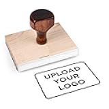 Personalized Rubber Hand Stamp, Wood Handle with Custom Logo | Multiple Size Options Available | Upload Your Own Logo (3
