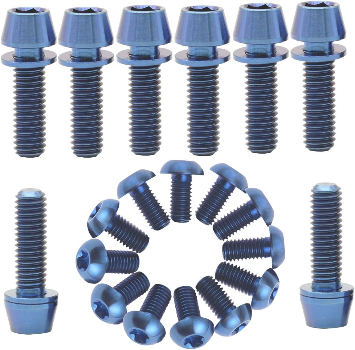 MCTi MTB Mountain Bike Bicycle Disc Brake Ti Titanium Bolts Screw Upgrade Kit for Hope Shimano Hayes Magura Formula with 12 pcs M5x10 and 8 pcs M6x20