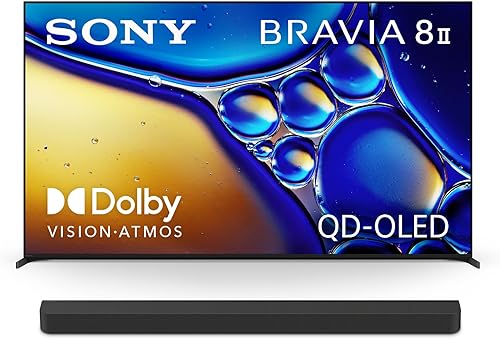 Sony BRAVIA 8 II 55 pulgadas 4K QD OLED Smart TV (K-55XR80M2) y BRAVIA Theater Bar 8 11 altavoces Barra de sonido (HT-A8000) Bundle