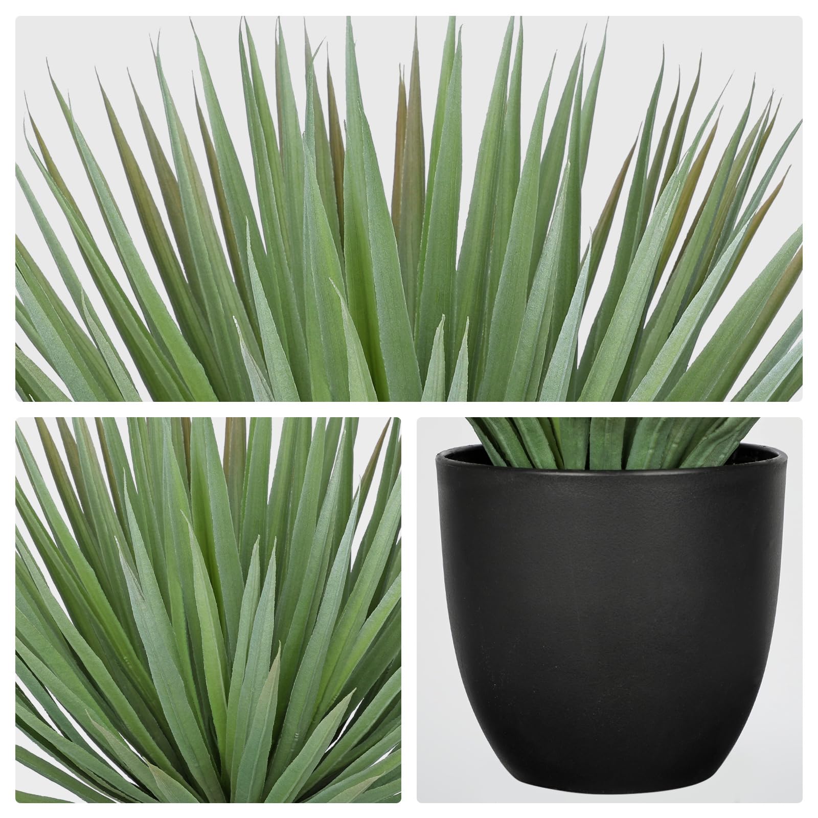 Oairse Plantes d'agave artificielles de 46 cm - Plante d'agave réaliste - Plante d'agave artificielle d'intérieur pour la maison, le bureau, le salon, la cuisine, la table d'extérieur