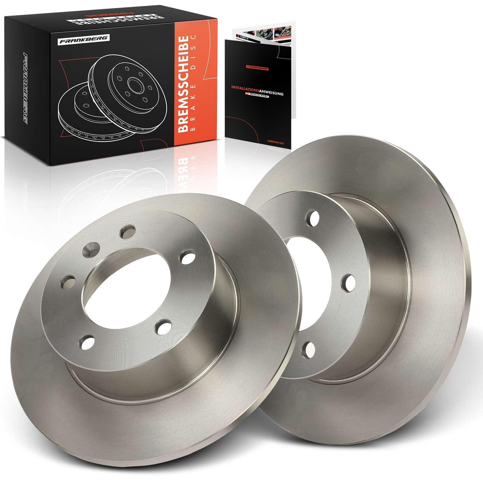 Frankberg 2 discos de freno para eje trasero compatible con NV400 Bus X62 X62B 2.3L 2011-2023 Movano B Bus 2.3L 2010-2023 Master III Kasten FV 2.3L 2010-2023 Replace# 4320600Q0A
