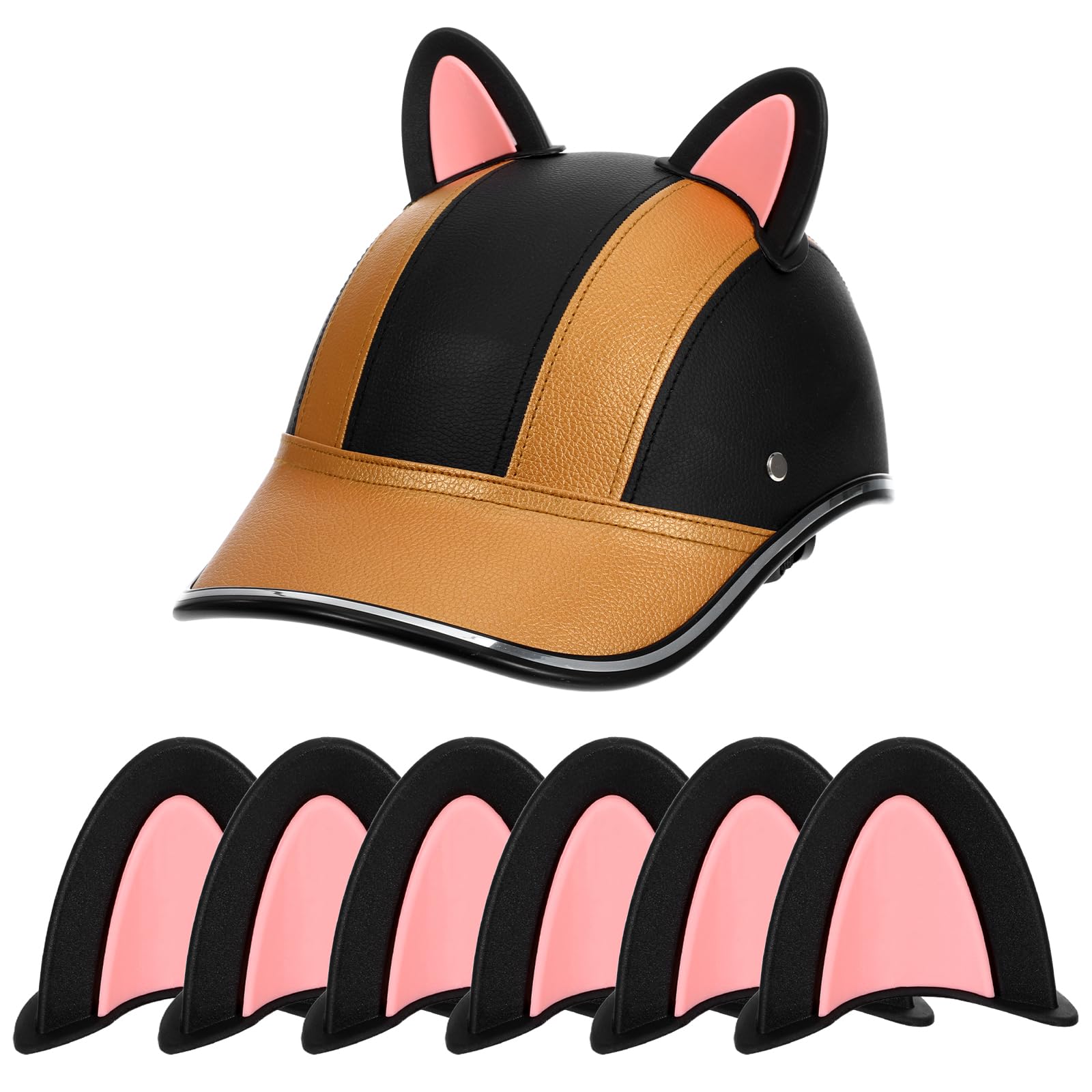 HOMSFOU Motorcycle Helmets, 3 Pairs Cat Ears for Helmet, Self Adhesive Kitten Ear Stickers, Cat Ear Toppers, Cute Helmet Decorations for Motorcycle, Bike, Scooter, Helmets-image-19