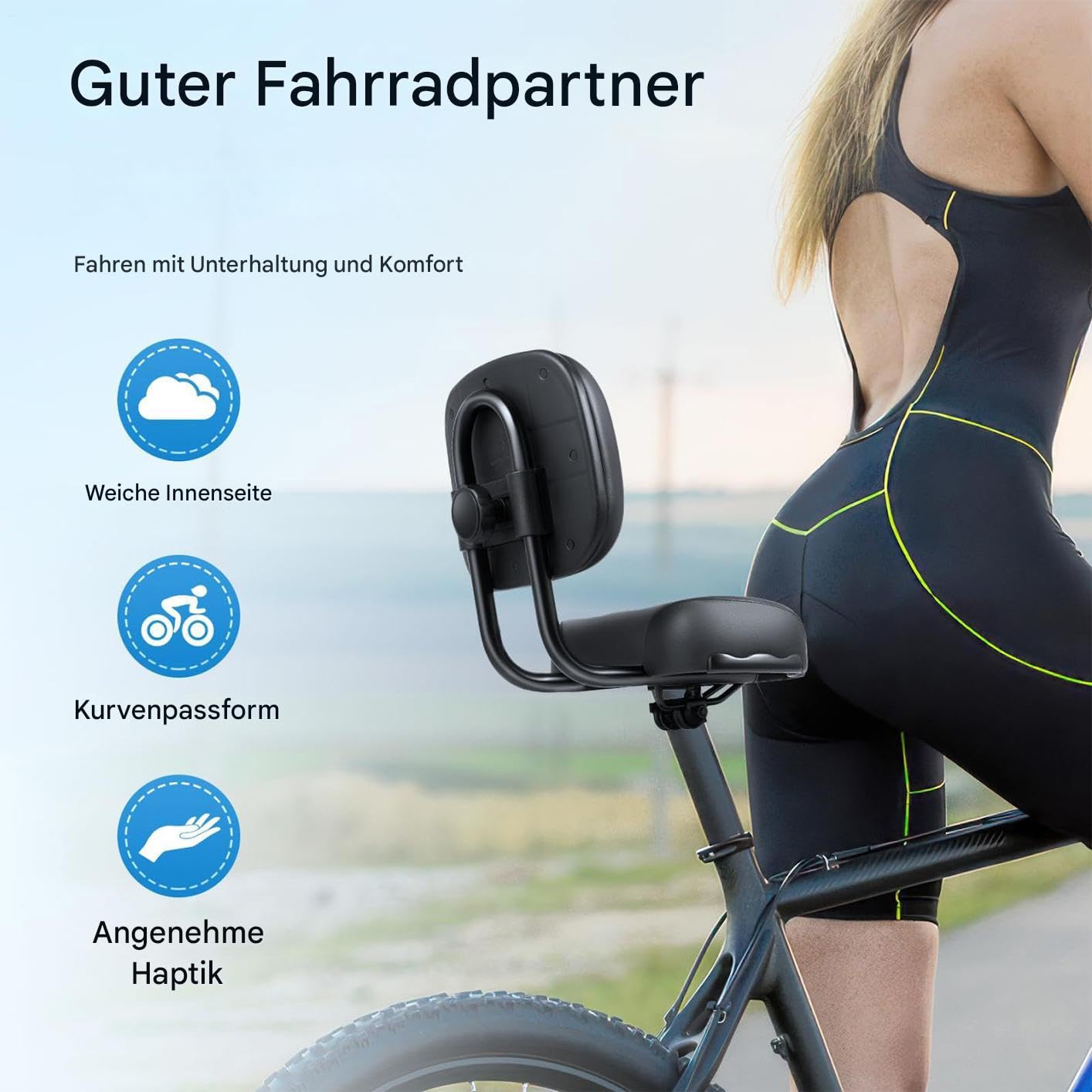 Cojín para asiento de bicicleta, acolchado de espuma suave, funda ventilada, forma estrecha, diseño aerodinámico para aliviar la presión de la cadera, para carretera, montaña, turismo, fitness