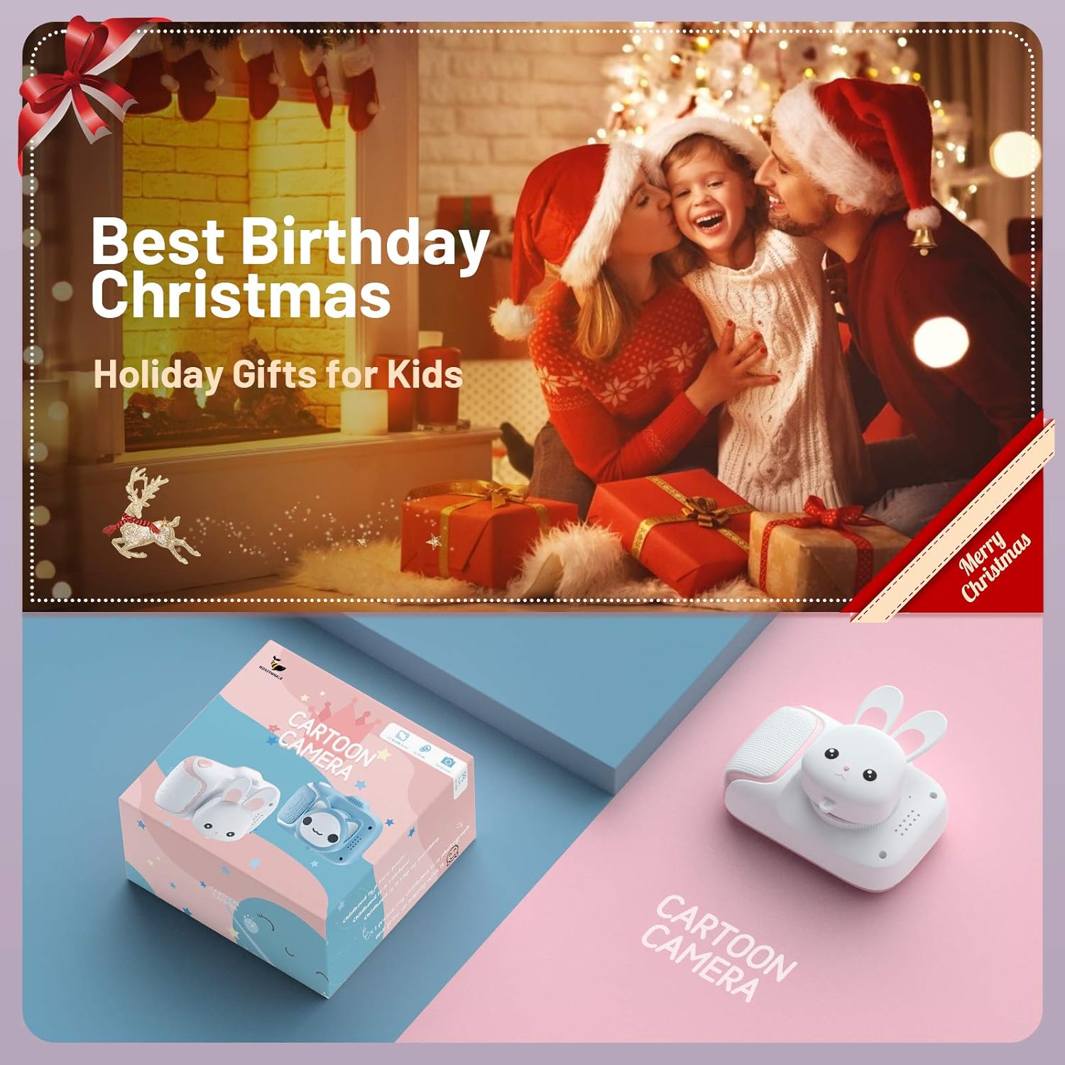 Blасk Frіdау 🔥 Kids Camera,HONEYWHALE Kid Digital Video Selfie Cameras 2.0 Inch IPS Screen Child Toddler Camera with 32GB SD Card,Best Birthday Toys Gifts for Girls Boys 3-12 Year Old(Pink)