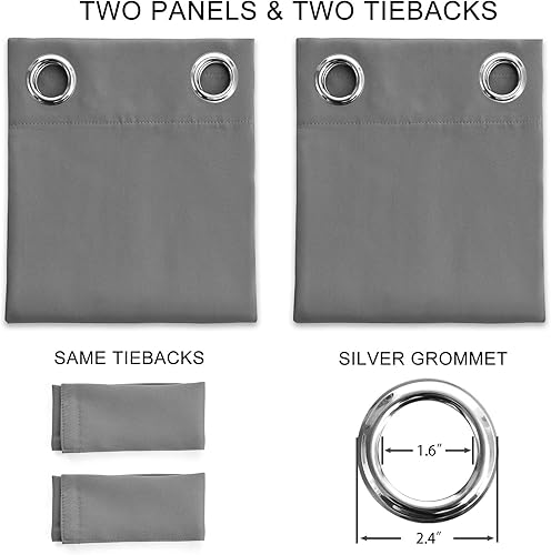 Miniatura 41 de Cortinas Opacas para Dormitorio con Aislamiento Térmico de Ojales Sólidos para Ventana Extra Anchas para Puerta Corredera, Juego de 2 Paneles de