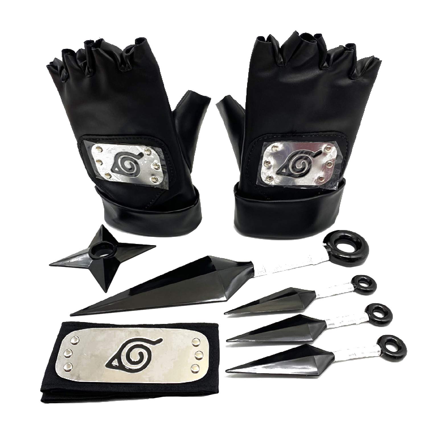 I3C Anime Peripheral Set Itachi Ninja Headband Kunai Accessories Prop Collection 8 PCS Set for Cosplay Unisex