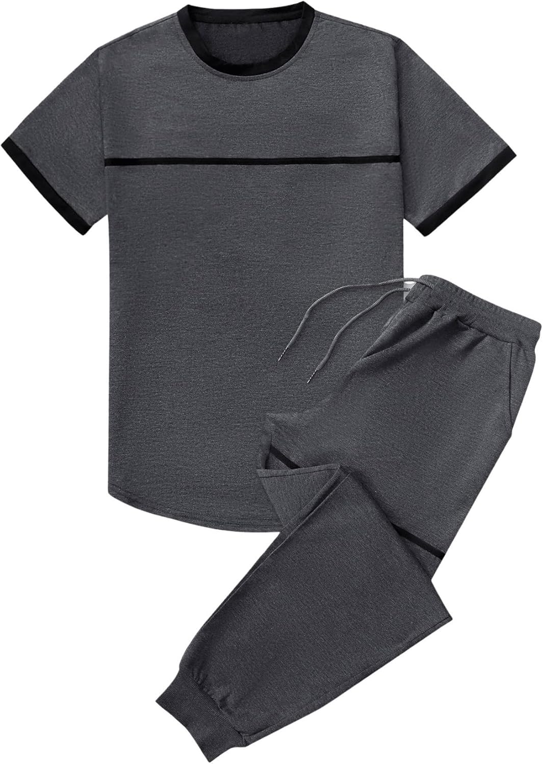 SOLY HUX Men's Tracksuits 2 Piece Casual Jogging Outfit Short Sleeve Tee and Jogger Pants Set