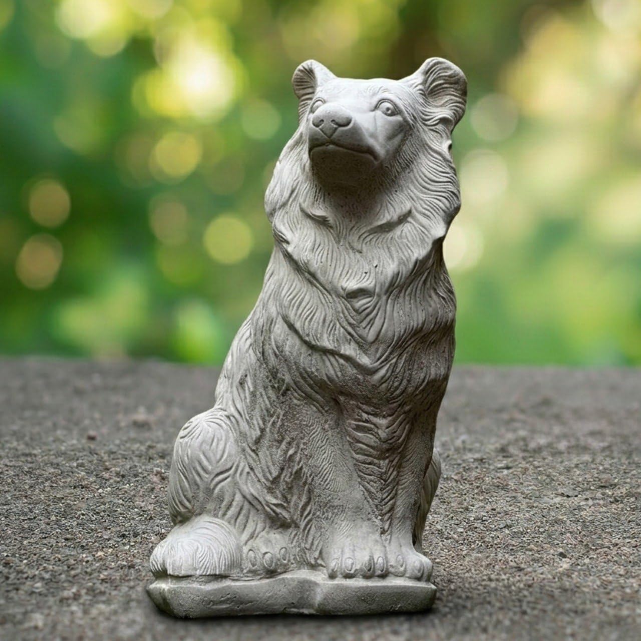 OLOMA Concrete Collie Dog Statue Canine Sculpture Puppy Outdoor Figurine Rough Collie Decor Pet memorial gift Patio Yard Ornament