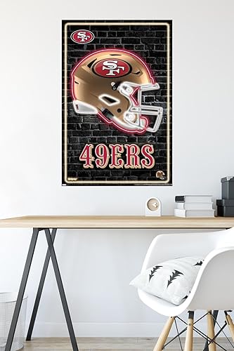 Miniatura 4 de Trends International NFL San Francisco 49ers - Póster de pared con casco neón 23, 34 pulgadas de largo x 22.4 pulgadas, versión sin marco