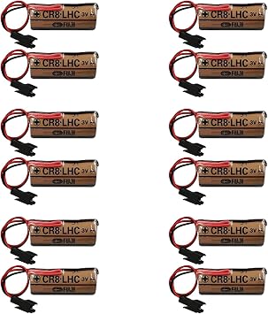 12 Pack CR8.LHC Battery 3V 2600mAh CR8-LHC Battery Replacement for Fuji FDK CR8.LHC 17450 Battery with Black Plug