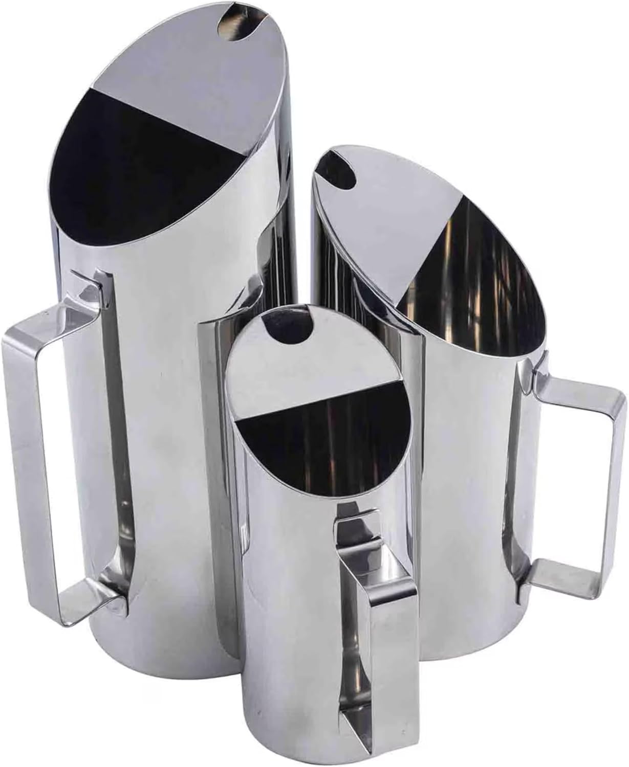 TableCraft 12813 Premium Stainless Steel Pitcher with Ice Guard, Commercial Beverage Pitcher, 1 Liter / 34 oz Capacity, Mirror Finish, Extended Handle, Dishwasher Safe, Silver