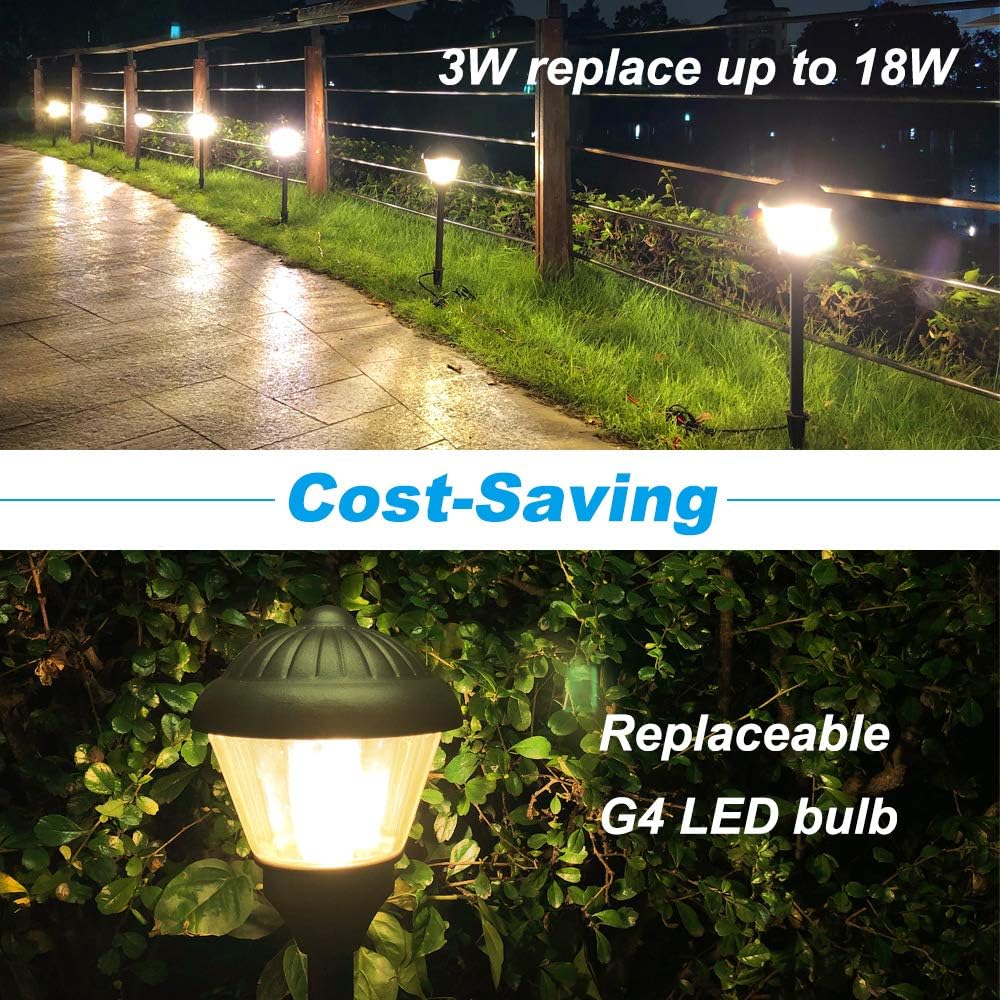 Black Friday Clearance VOLISUN Pathway Lights Outdoor,4 Pack 12V Low Voltage Waterproof Landscape Lights for Garden, Landscape, Path, Yard, Patio, Driveway, Walkway(Warm White)