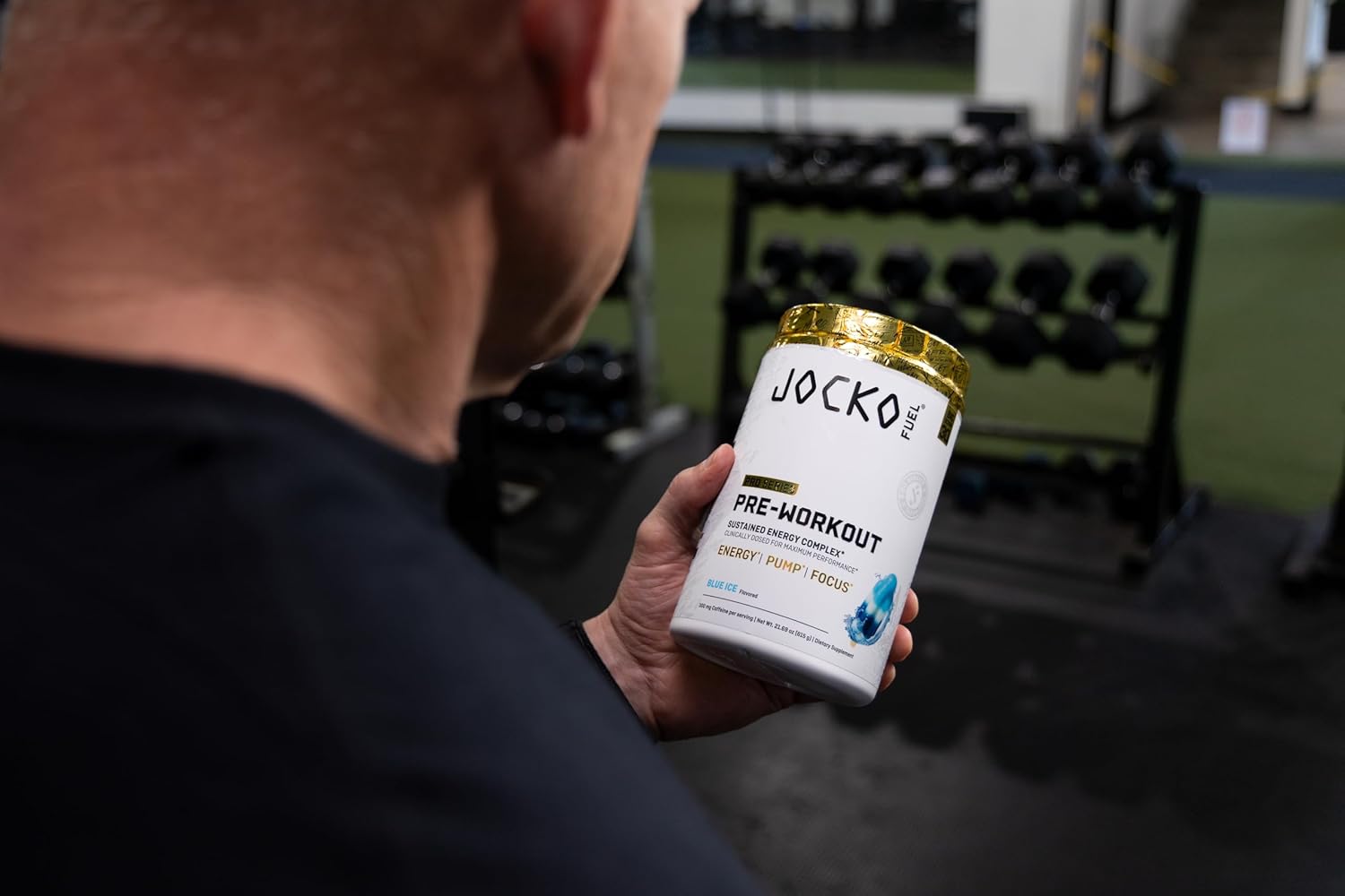 Jocko Fuel Preworkout Pro Series, Blue Ice, Elite Performance Energy, Focus, Pump Formula, 300mg Natural Caffeine, L-Citrulline, Alpha GPC, L-Tyrosine, Peak ATP, High Intensity Training, 20 Servings