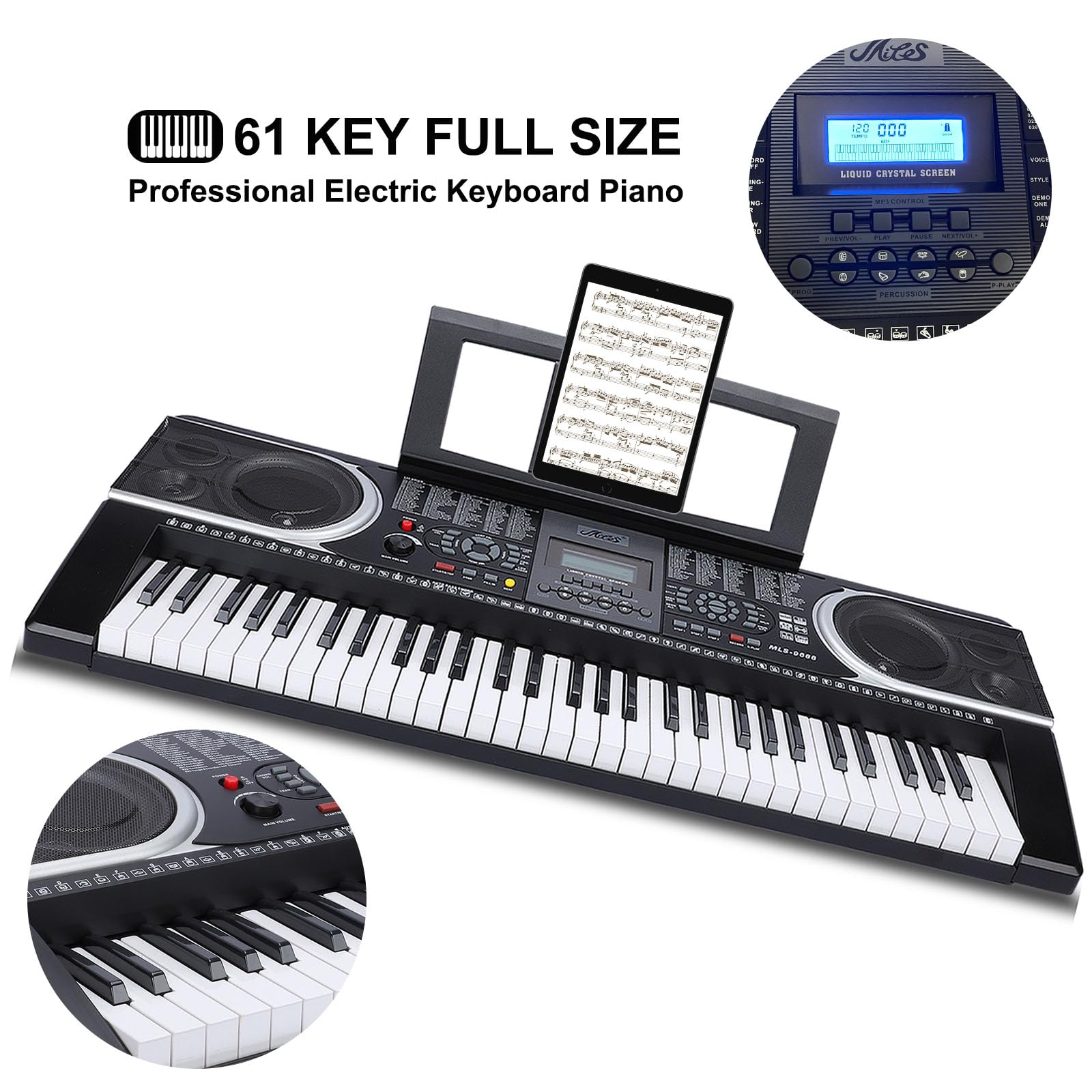 Amazon.com: LIEKE Professional Electric Keyboard Piano 61 Key Full