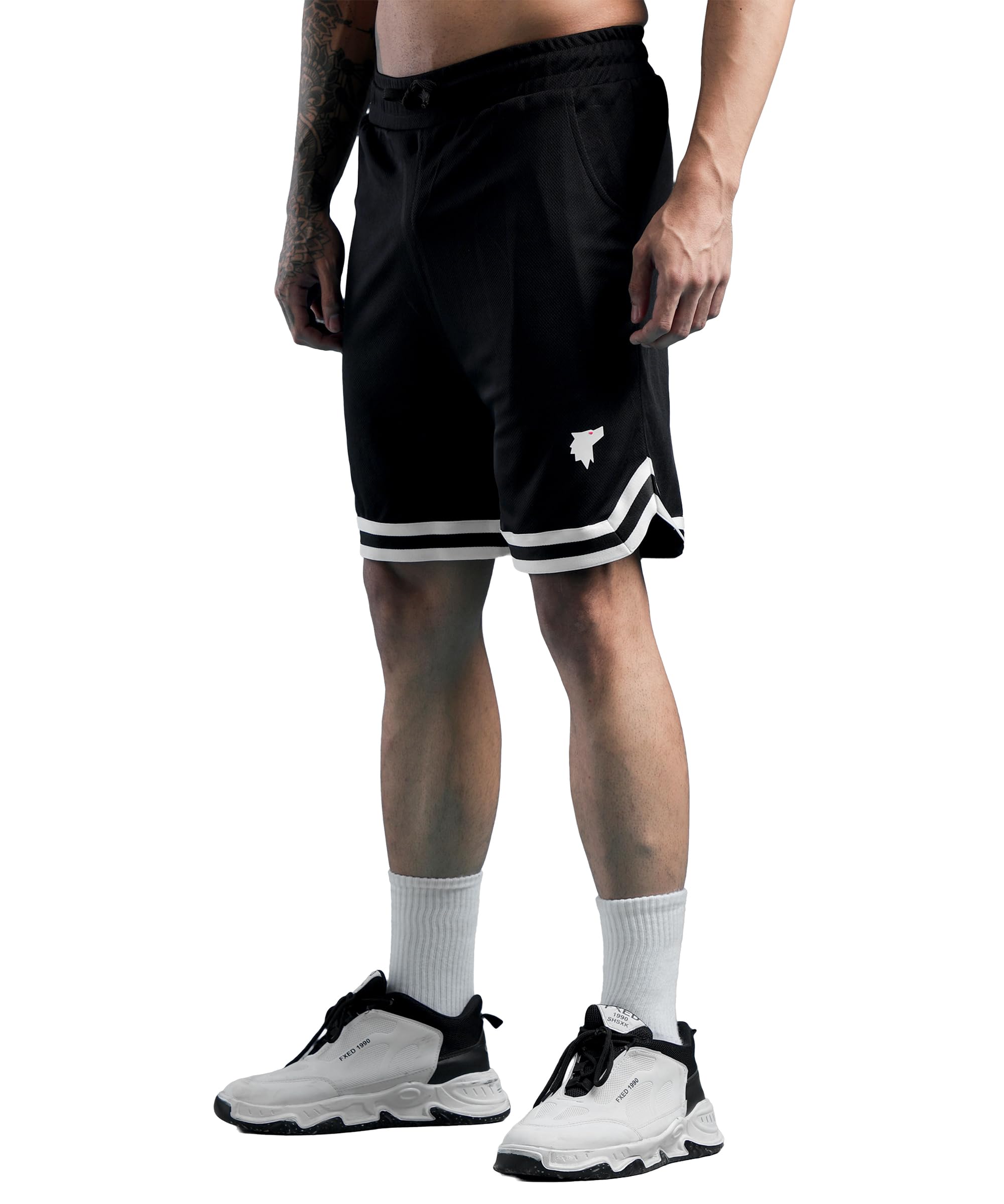 shodox Mens Athletic Shorts|Breathable Quick Dry Sports Knit Fabric with Side Pockets, Signature Contrast Bottom Straps|Gym,Workout, Fitness, for Boys & Mens (Pack of 1)-picture-51