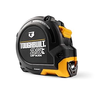 ToughBuilt 25 ft. ProBlade Tape Measure with Blade Control, 1.25" Wide Double-Sided Blade, Magnetic Hook & 11 ft. Standout for Jobsite Accuracy TB-H2-T-12225