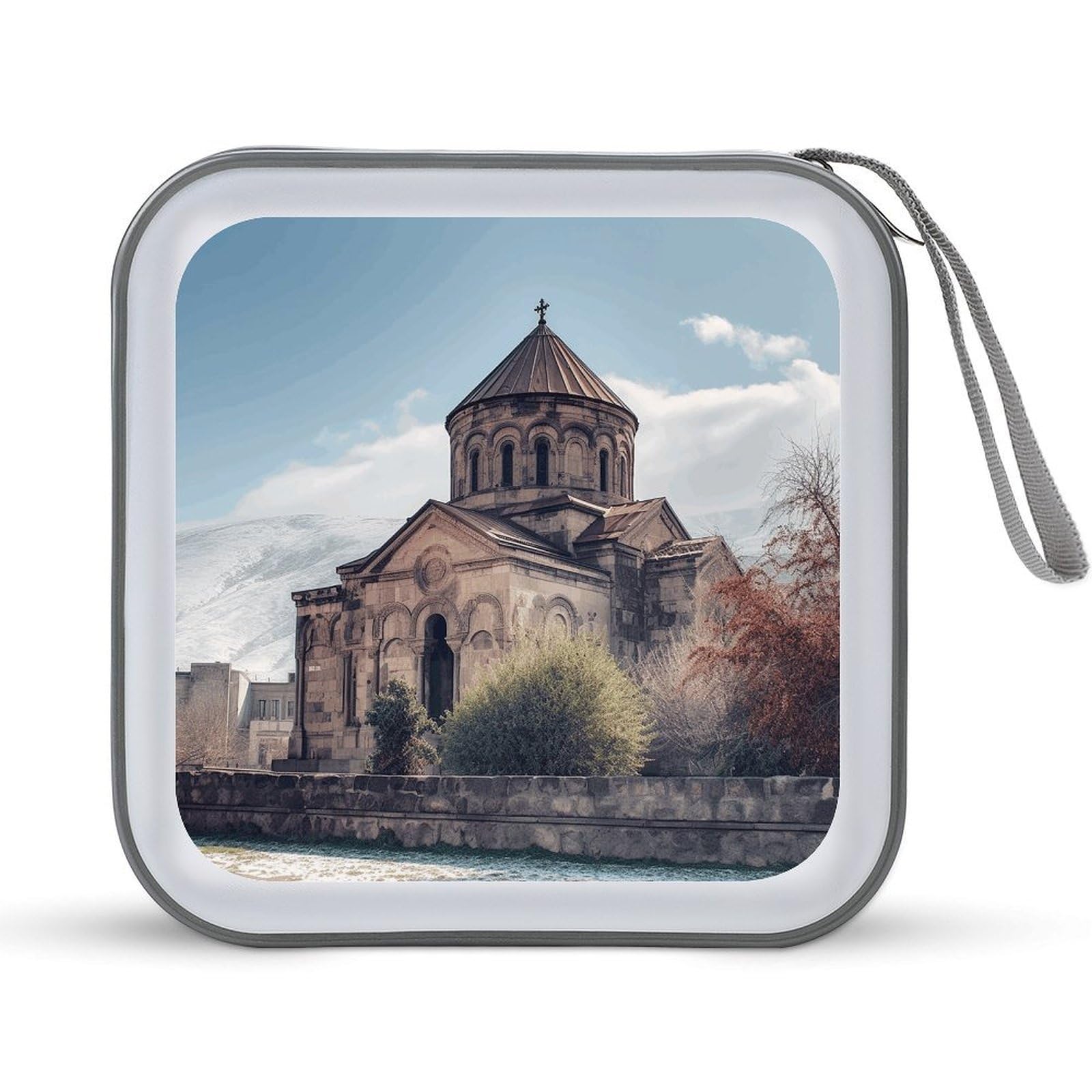 VstaDank Armenian Church CD Case DVD Holder Storage Portable Carrying Binder Holder Wallet Large Storage Disc Wallet Bag Hard Plastic DVD Disc Case Large Media Binder 40 Capacity