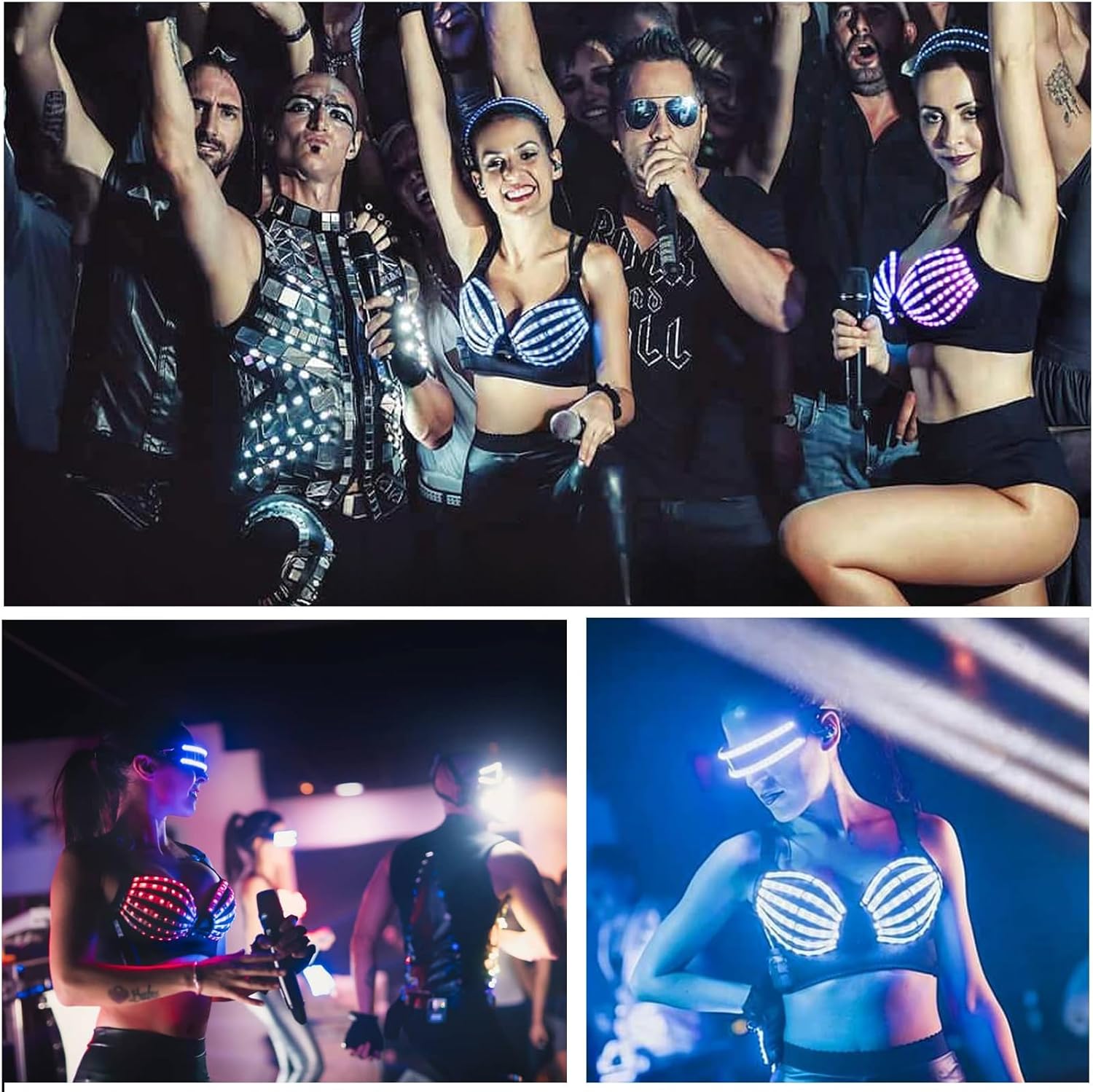 LED Light Up Bra for Women Glowing Rave Festival Wear EDC Party Nightclub Clubwear Tron Carnival Belly Dance Costume - Image 6