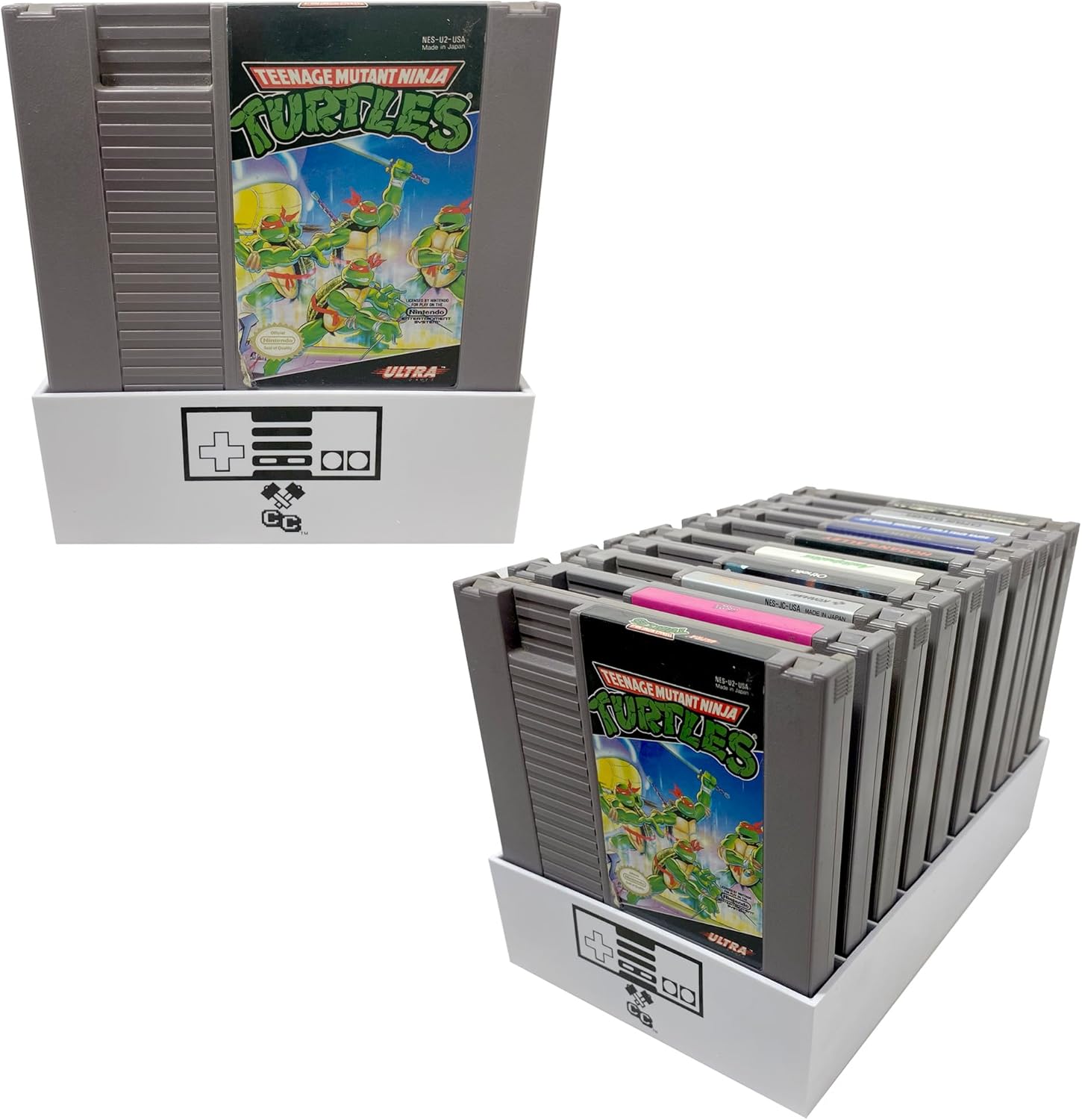 Collector Craft, White, NES Compatible Cartridge Holder, NES Game Tray, Holds 10 Games, Clutter Reducing, Retro Video Game Collection, Works with Nintendo Entertainment System NTSC and PAL Cartridges
