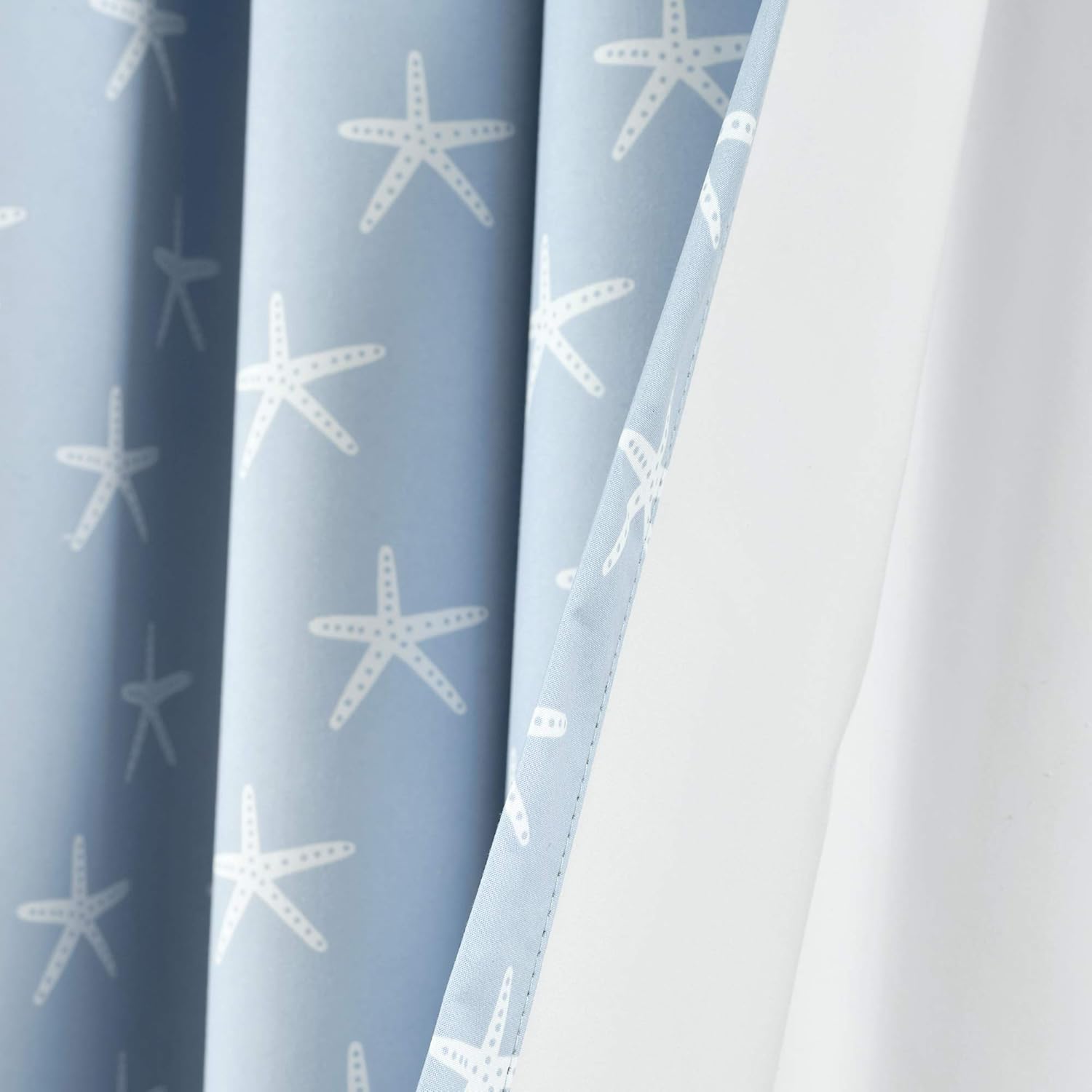 Lush Decor Baby Seaside Starfish Blackout Window Curtain Single Panel, Blue 84" x 52"