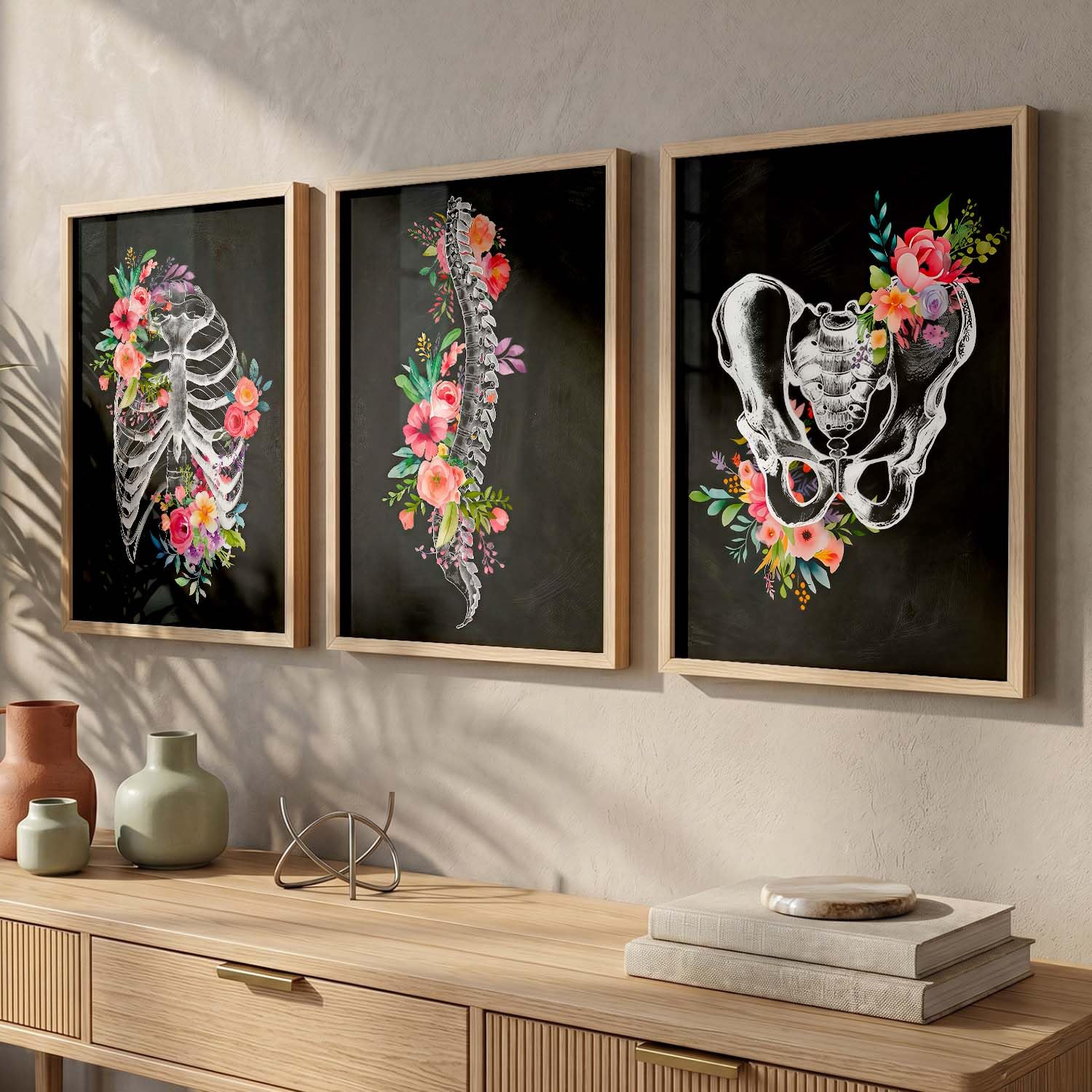 Floral Chiropractic Wall Art Posters - Set of 3 -15 Floral Chiropractic Wall Art Posters - Set of 3 -15