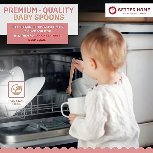 Miniatura 3 de Las mejores cucharas de silicona suave para bebés, aptas para lavavajillas, cuchara de alimentación de silicona flexible para bebés, cuchara de