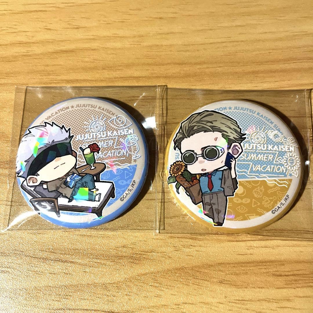 Amazon.co.jp: 呪術 ホログラム缶バッジ 夏休みVer 五条悟 七海建人
