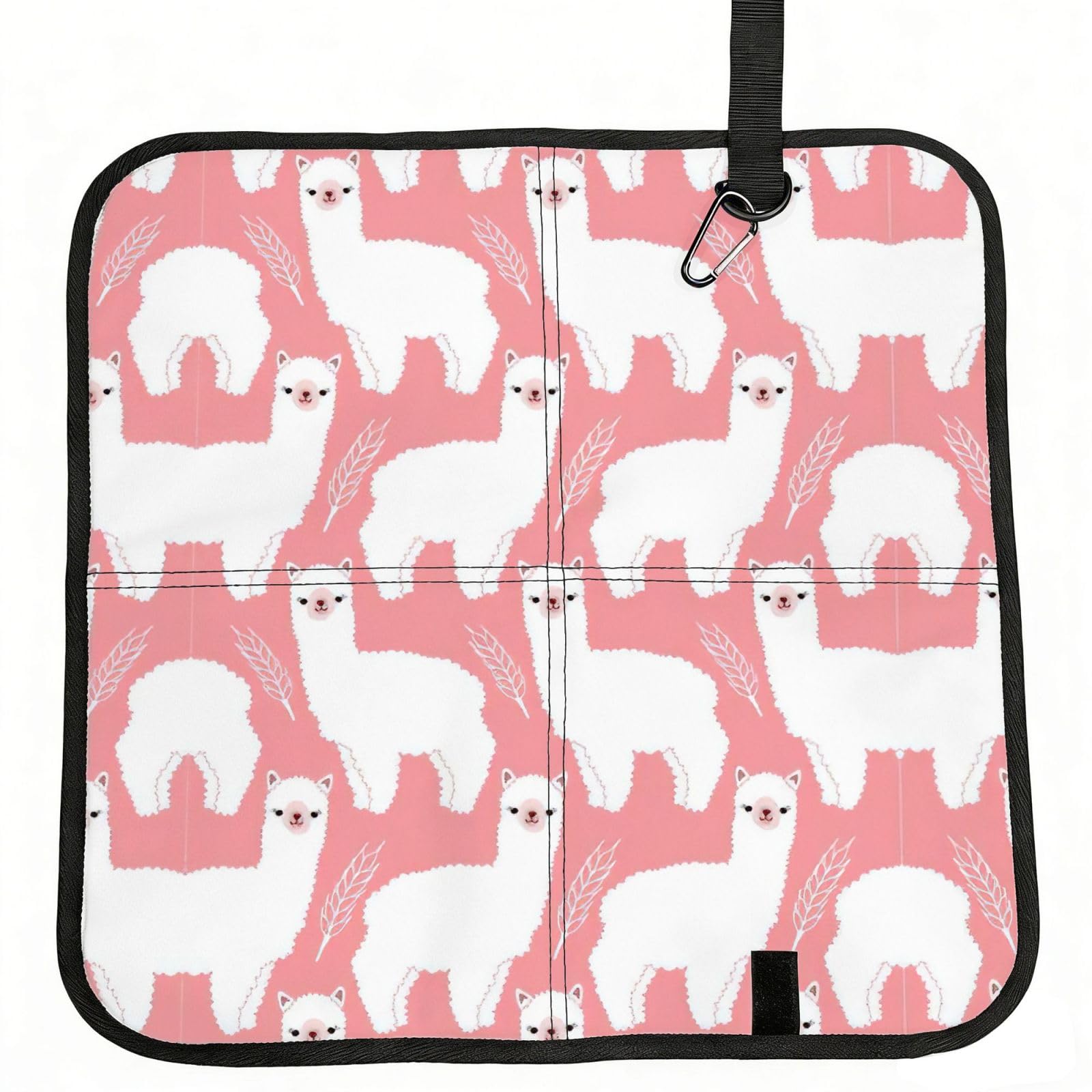 OKFSTY Alpaca Llama Print Fold Away Seat Cushion Portable Outdoor Pad Polyester Bleacher Bench Mat Travel Picnic Pad