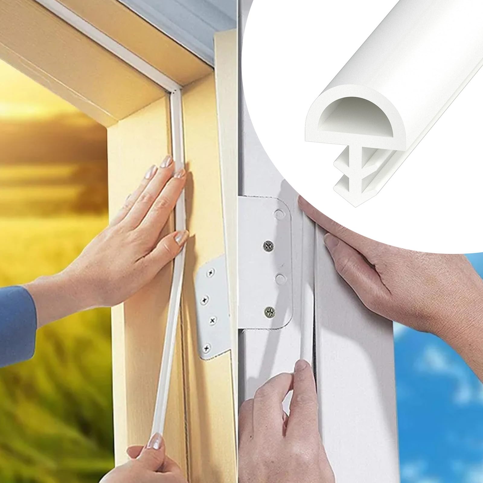Junta para puertas interiores, junta de puerta de TPE, 10 x 5 mm x 10 m, 5 m/10 m/30 m de junta de marco de puerta, junta de goma, junta para puertas y ventanas resistente al viento y la lluvia