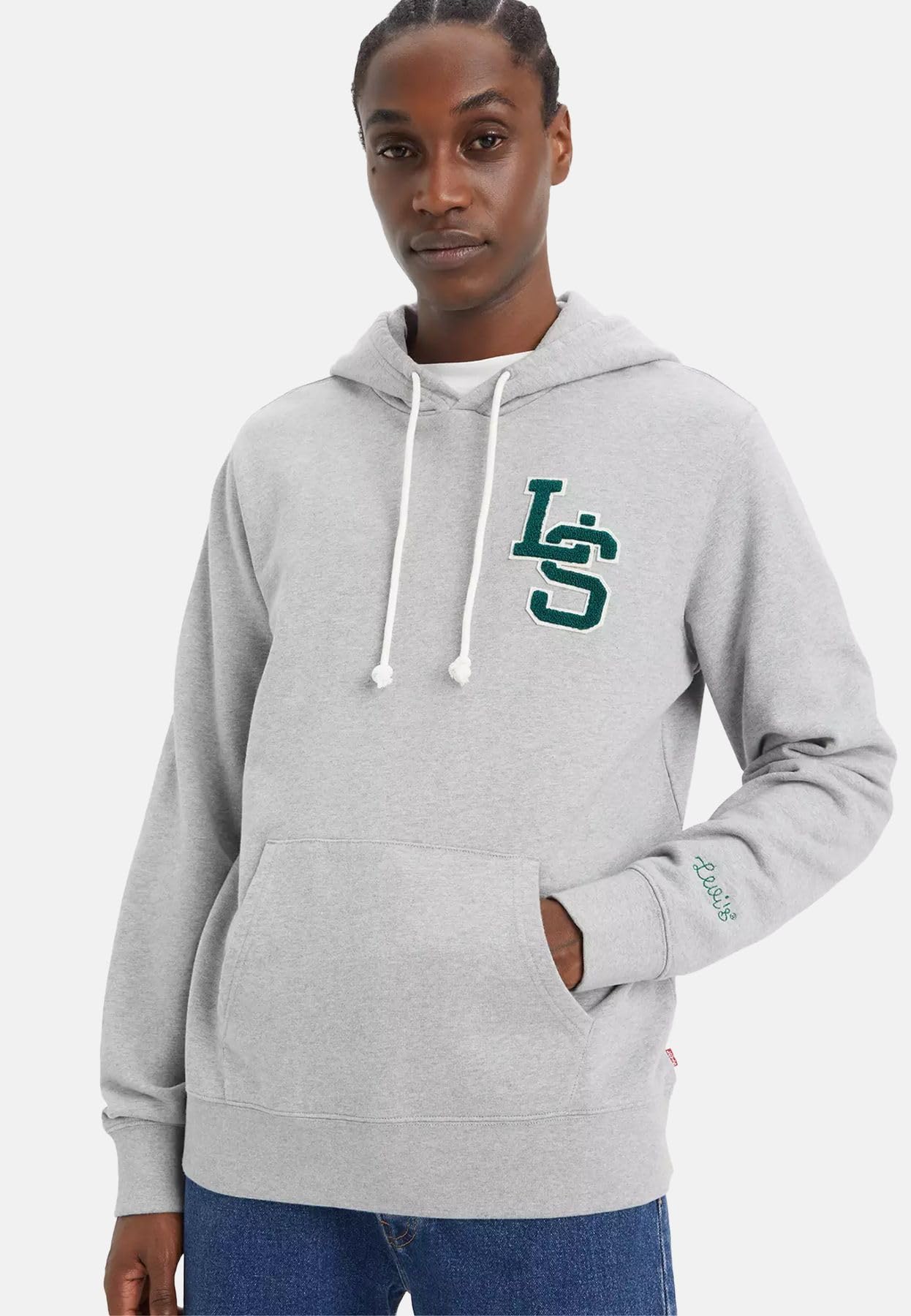 Levi's Męska standardowa bluza z kapturem, Ls Letterman Hoodie Mhg, S