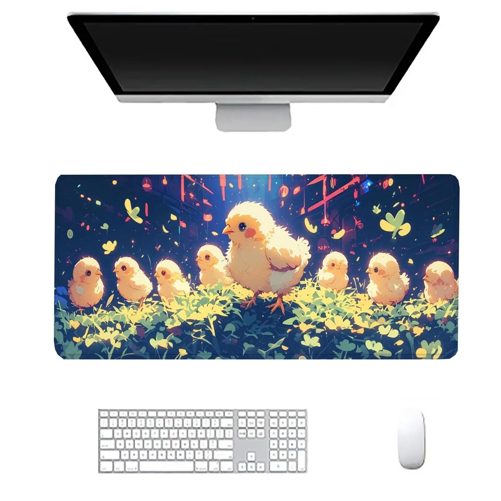 Alfombrilla Ratón Polluelo Alfombrilla Ratón Gaming XXL 1200x600x3mm Accesorios Escritorio,Antideslizante Mousepad Animal Tapete Escritorio Infantil,para Alfombrilla Pc Teclado Ratón J756