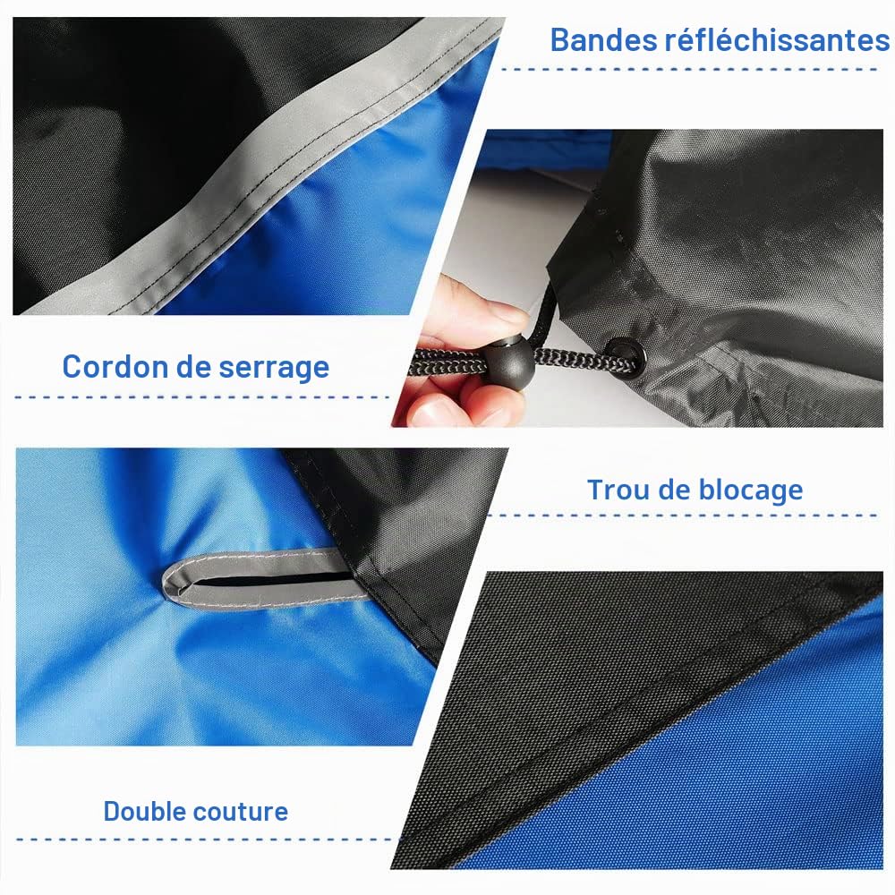 Kayme Housse Moto Impermeable Exterieur, Bâche Protection Étanche Interieur, 300D Résistant aux Poussière/Neige/Pluie/Vent/Soleil, Pour Vespa Scooter (235 x 106 x 125 cm) L