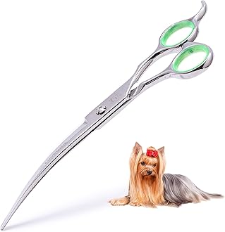 LovinPet Pet Grooming Scissors Professional Dog Cat Grooming Shears with Round Tip Stainless Steel Strong and Sharp Blade Heavy Duty Thinning Curved Cutting Straight Tool Set