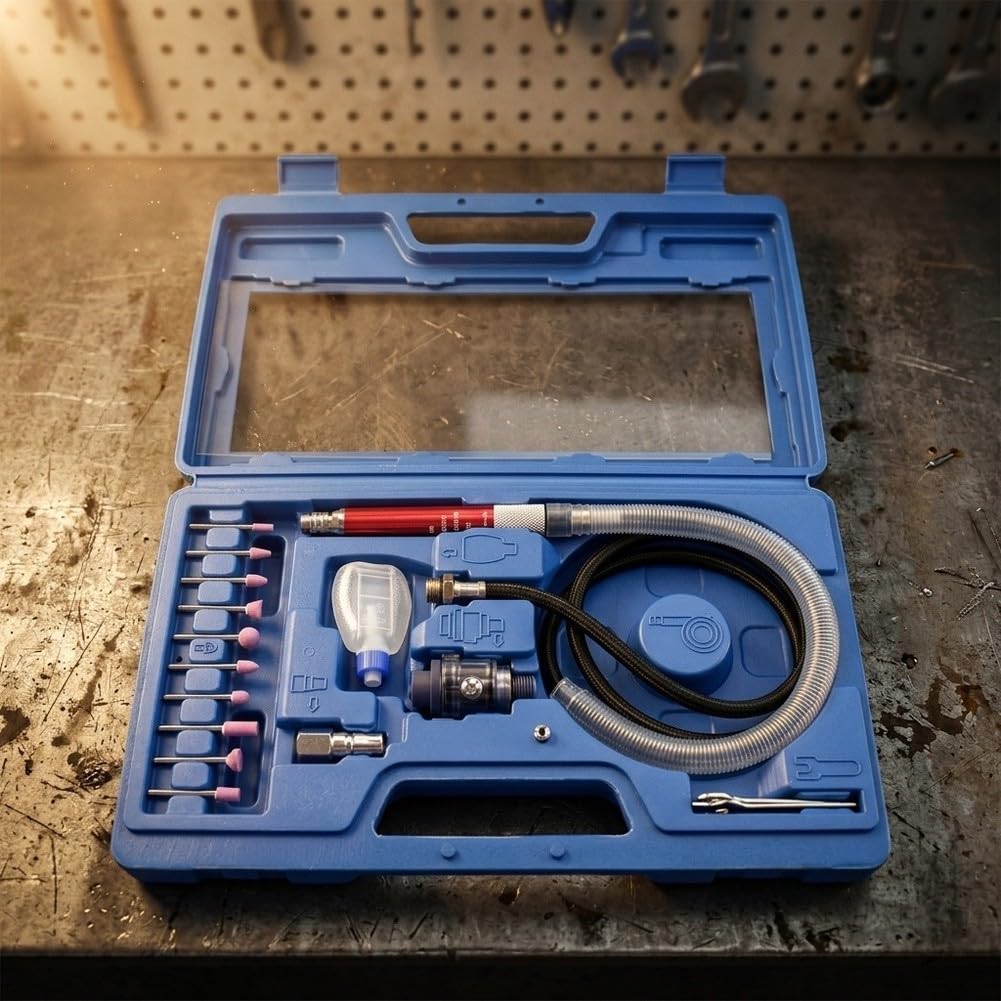 Amoladora Neumática Recta Kit con Fresa 3mm Metal