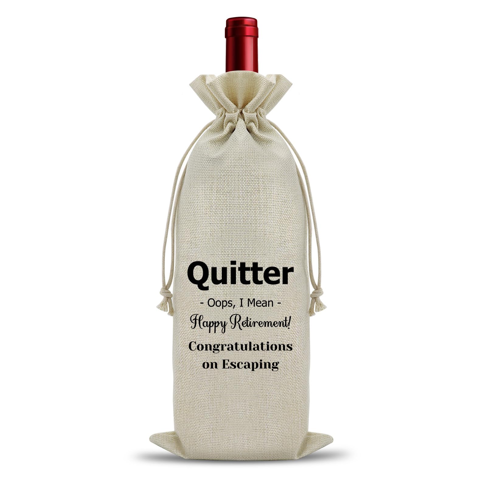 Funny Retirement Gift Wine Bag Happy Retirement Gifts for Woman Men Best Retired Farewell Gifts for Coworkers Teacher Nurse Boss Friends Sisters Mom Dad Aunt Retired Present Wine Bottle Gift Bag