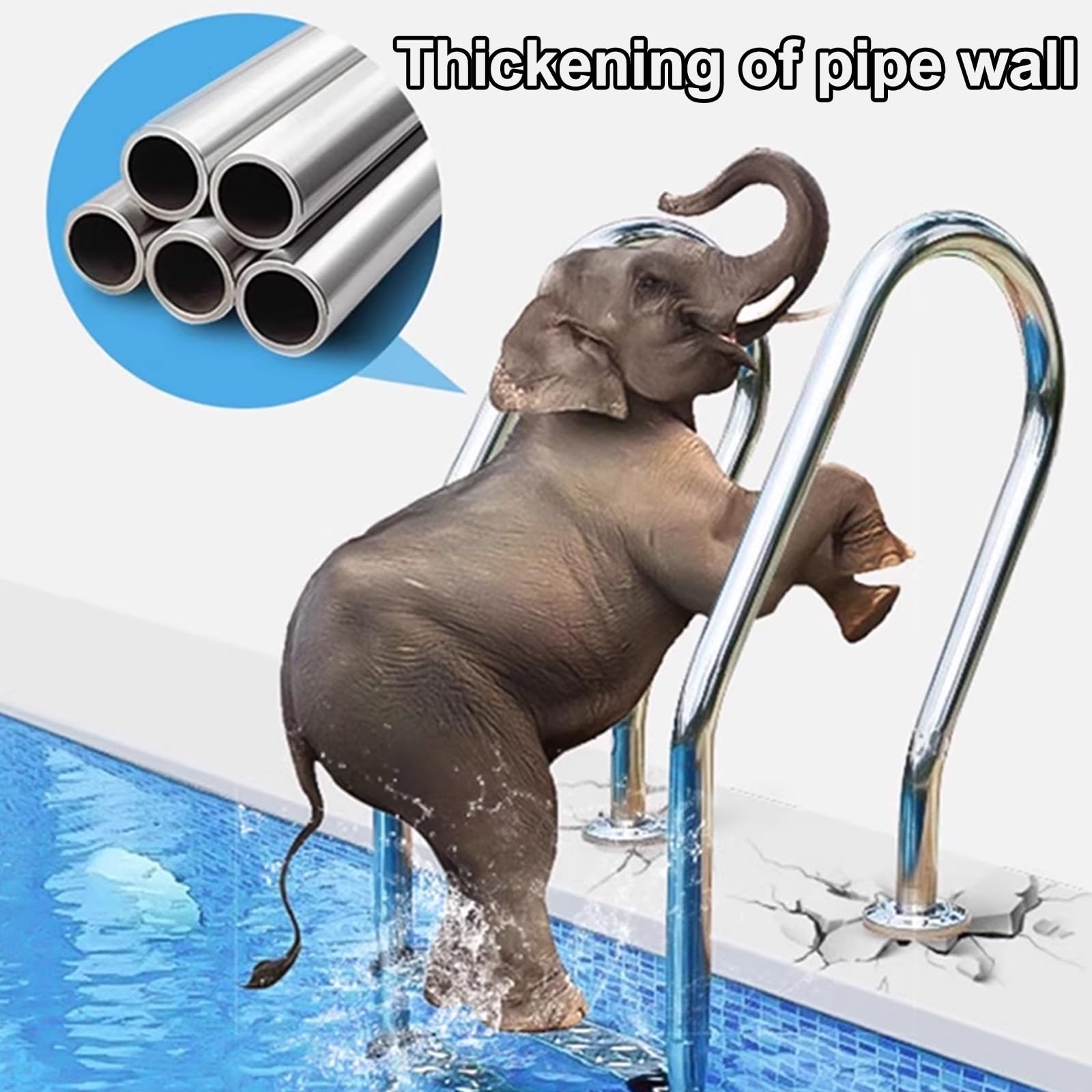 Échelle pour Piscine Hors-Sol ou Enterrée – Acier Inoxydable 304 Marches Antidérapantes, Échelle de Sécurité pour Piscine pour Piscine, Bateau