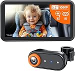 LUCKVIEW BM2A Baby Car Camera, Night Vision & 5.2" 1080P Display for Rear-Facing Car Seats, Easy No-Damage Install, Patented Anti-Shake Mount – Ideal for Parents and Pet Owners