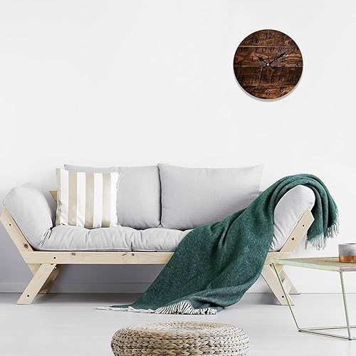 Miniatura 3 de Reloj de madera personalizado de 12 pulgadas, reloj de pared moderno de diseño moderno digital sin tictac, fácil de leer para habitación, hogar,