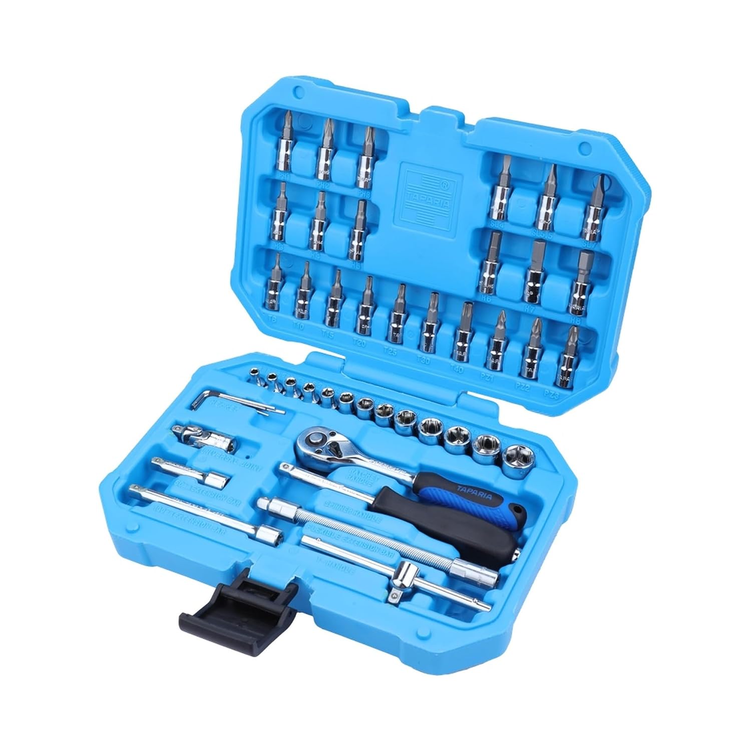 Taparia SA46 Socket Set, 1/4 Inch Drive, 46 Pieces | Chrome Vanadium Steel Sockets & Bits | Professional Mechanic & Home T...