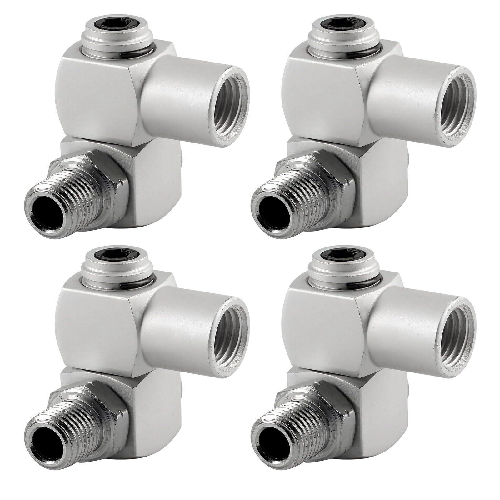 Limtula B 4Pack 360 Degree Rotating Air Connector Light Weight Aluminum Pneumatic Swivels Joints Easy Installation Pneumatics Swivels Joints
