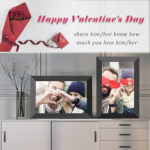 Miniatura 8 de Marco de fotos digital de 10.1 pulgadas con WiFi y pantalla táctil HD, rotación automática, montaje en pared, almacenamiento integrado de 32 GB,