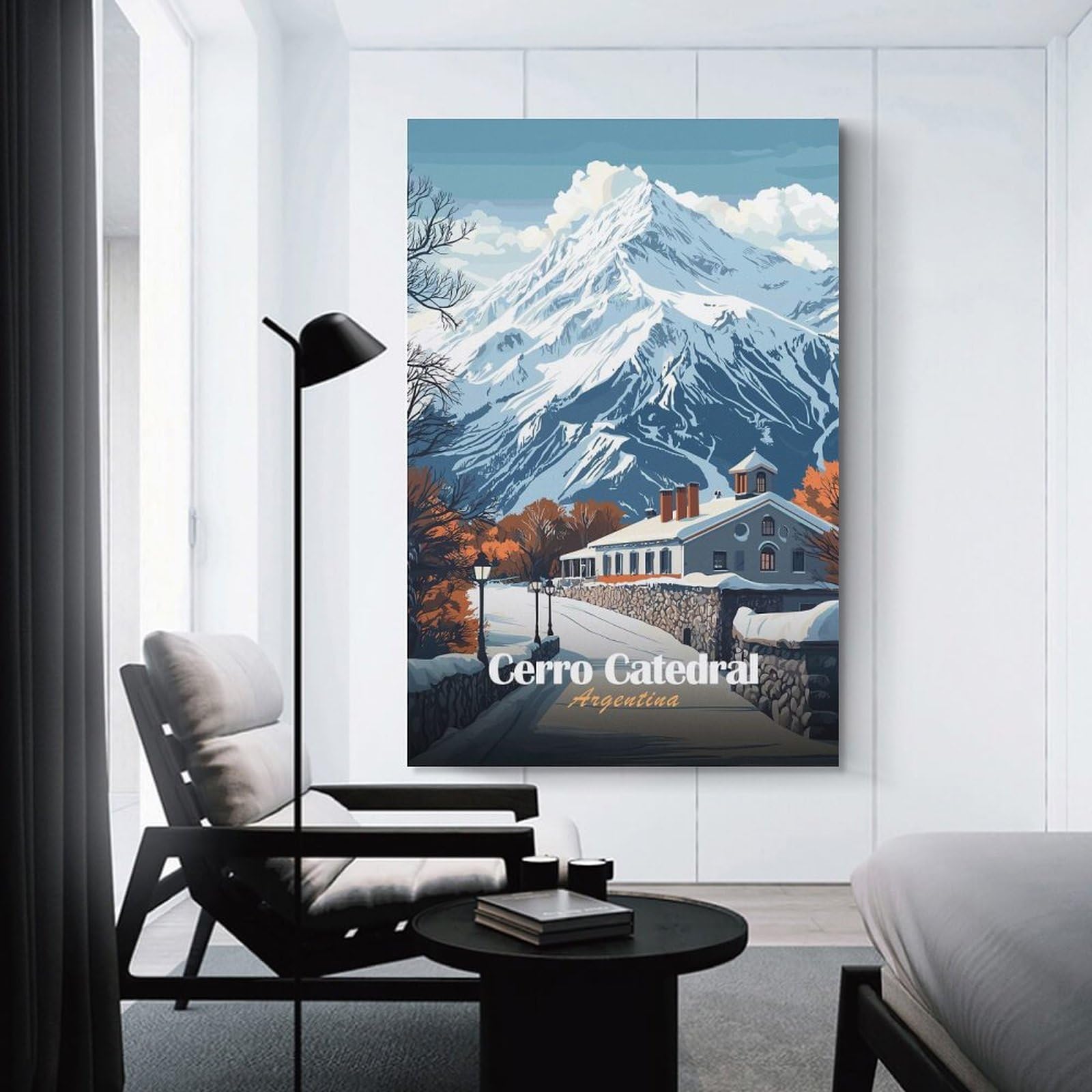 Junmoney Cerro Catedral Argentina Canvas Wall Art, 24x36inch(60x90cm), for Wall Displays, Bedrooms Or Room Updates, Ideal for Building A Coordinated Art Wall