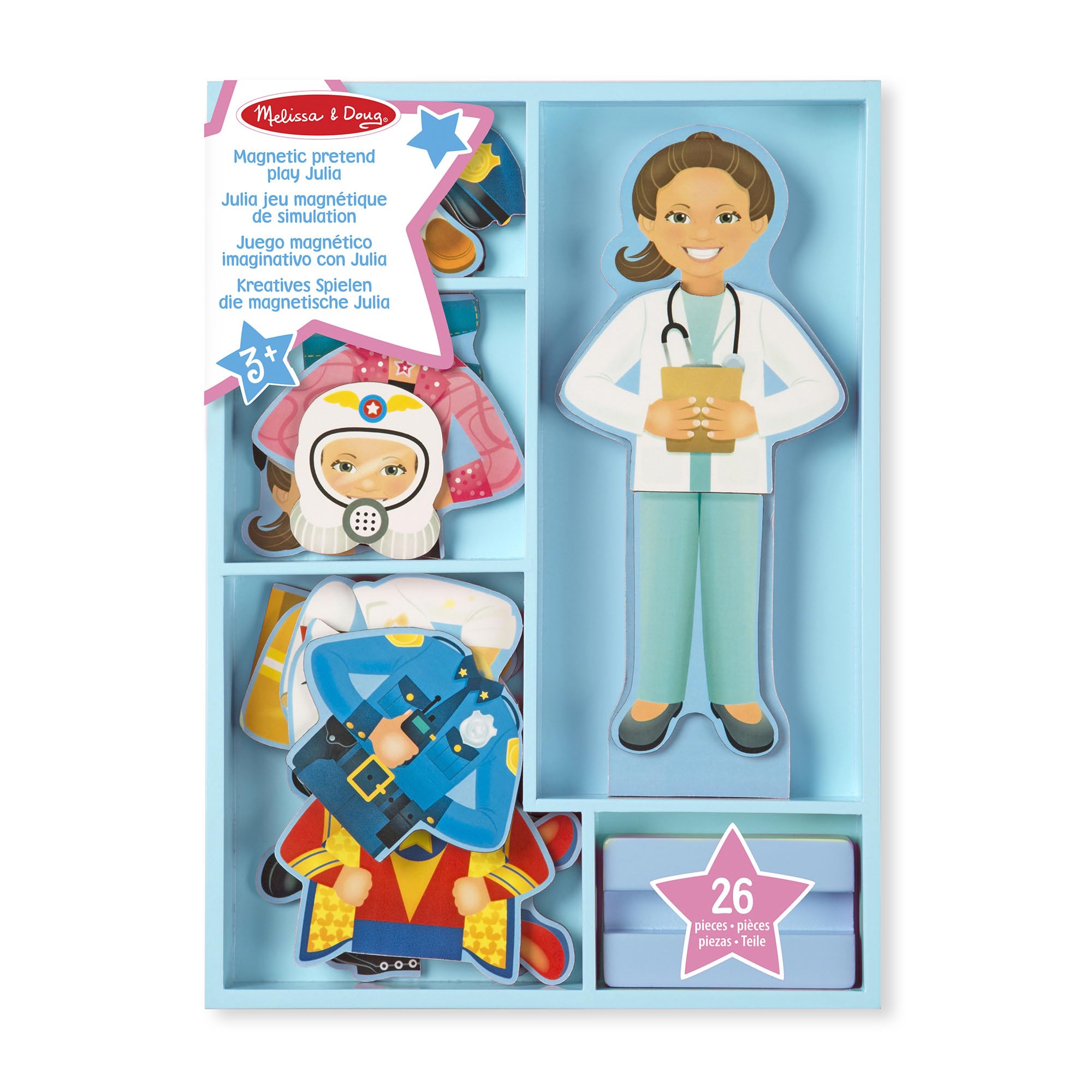 Melissa & Doug Gioco Calamite Bambola da Vestire - Julia | Giochi Magnetici per Bambini 3 Anni su | Giochi Calamite Bambola di Legno Crea La Moda | Bambole con Vestiti da Cambiare