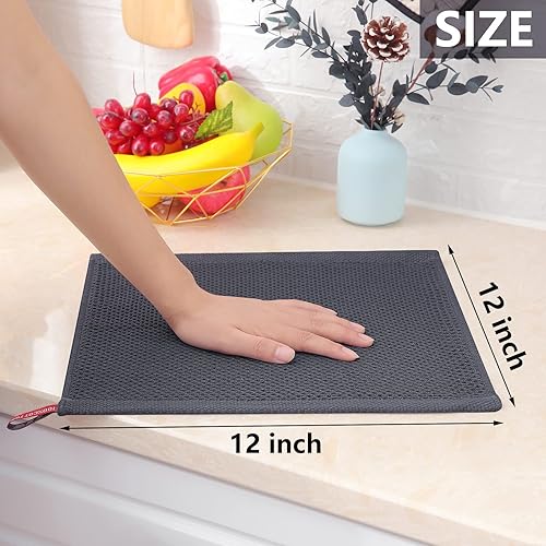 Miniatura 332 de Homaxy Trapo de cocina de 100% algodón, tejido de punto gofre, ultrasuaves, absorbentes, de secado rápido, para limpiar, 13 x 28 pulgadas, paquete