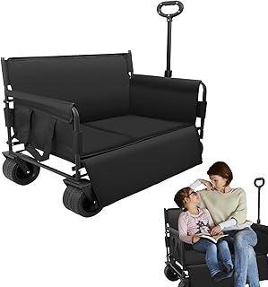 Wagon Bench Love Seat: Collapsible Heavy Duty Wagon